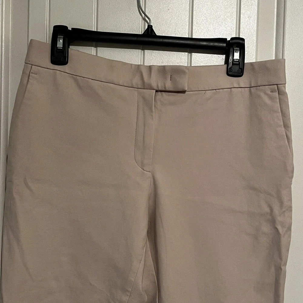 Ann Taylor Devin Beige Tan Work Pants Trousers Flat Front Pockets Size 6 Career - Picture 4 of 13